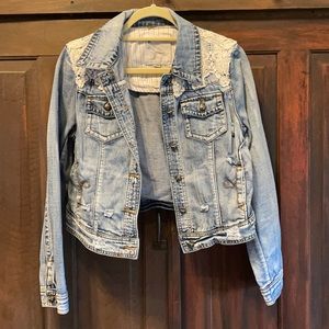 Lace denim jacket